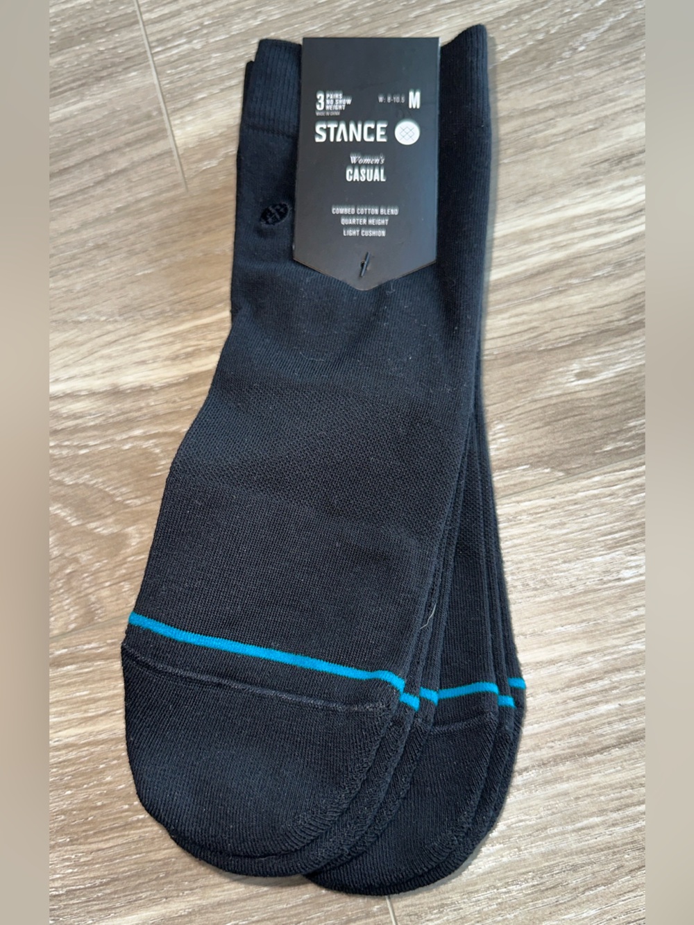 Stance Black Dress Socks with Teal Accent